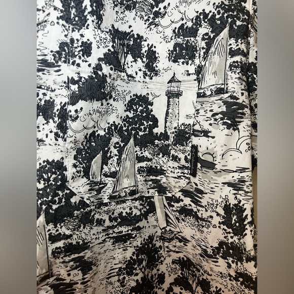 Columbia All Over Print Lighthouse Sail Boat Medium Short Sleeve Button Down - Picture 3 of 4